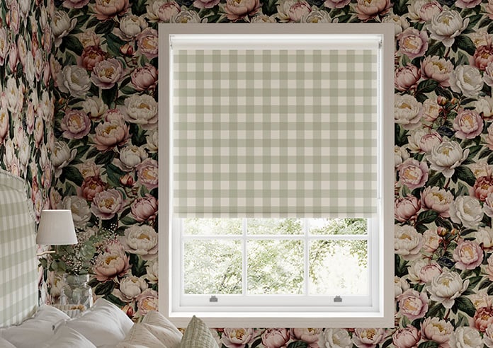 Gingham, Bud Green - Twist&Fit Roller Blind - Image 3